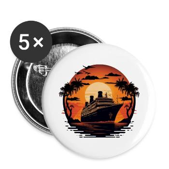 Sunset cruise - Buttons large 2.2''/56 mm (5-pack) - white - Front