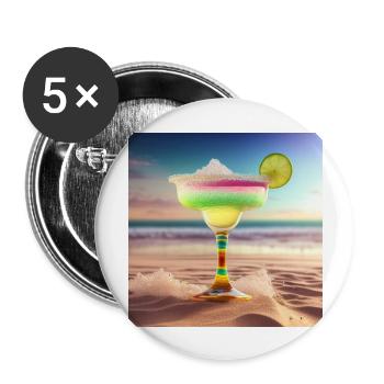 Cocktail 7 Cadeau - Lot de 5 grands badges (56 mm) - blanc - Devant