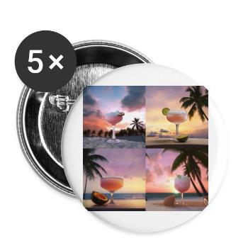 Cocktail Cadeau - Lot de 5 grands badges (56 mm) - blanc - Devant