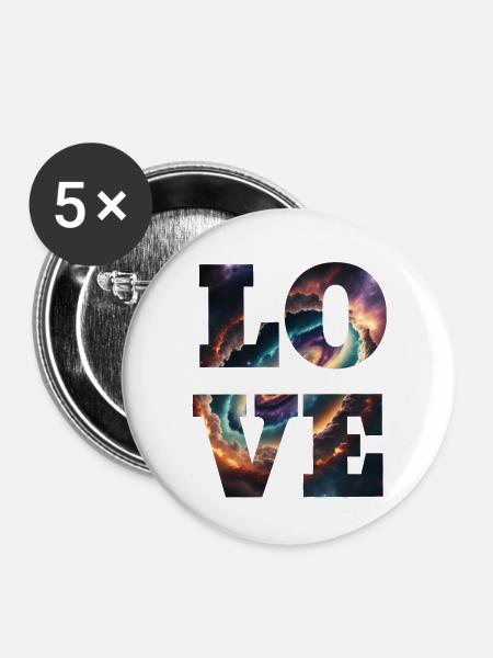 Liebe ist unendlich - Buttons groß 56 mm (5er Pack) - Weiß