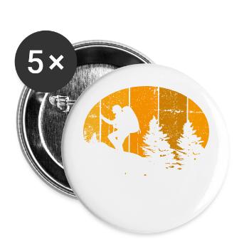 Hiking Adventure - Buttons groß 56 mm (5er Pack) - Weiß - Vorne