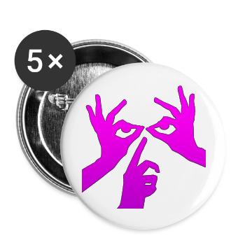Illusion d’optique art psychédélique rétro formes sexe - Lot de 5 grands badges (56 mm) - blanc - Devant