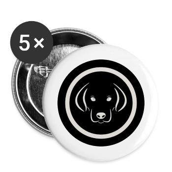 Dog Hund - Buttons large 2.2''/56 mm (5-pack) - white - Front