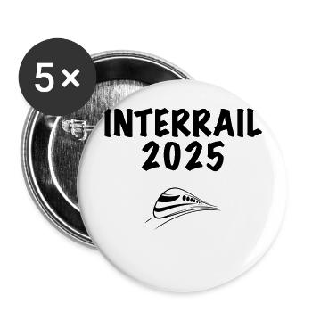 Interrail 25 - Buttons groß 56 mm (5er Pack) - Weiß - Vorne