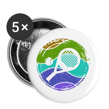 Padel tennis sport Player racket balls - Buttons large 2.2''/56 mm (5-pack) - white - Front