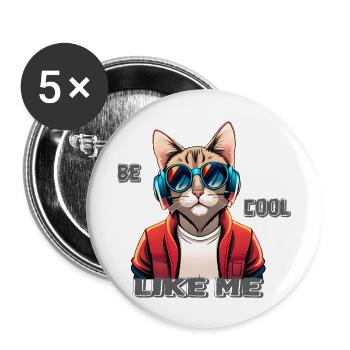 be cool like me 2 - Buttons groß 56 mm (5er Pack) - Weiß - Vorne
