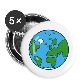 Süße Erde - Buttons groß 56 mm (5er Pack) - Weiß - Vorne