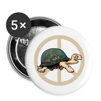 Schildkröte Kein Krieg - Buttons groß 56 mm (5er Pack) - Weiß - Vorne