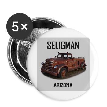 Old car in Seligman in Arizona, US Road 66 - Buttons large 2.2''/56 mm (5-pack) - white - Front
