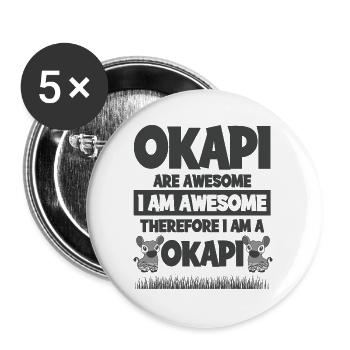 Okapi Design - Buttons large 2.2''/56 mm (5-pack) - white - Front