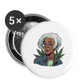 Free the Hemp 1 Gift - Buttons large 2.2''/56 mm (5-pack) - white - Front