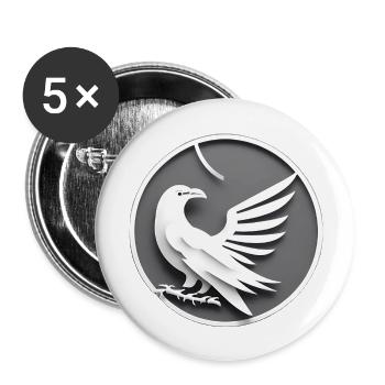 White Raven - Buttons large 2.2''/56 mm (5-pack) - white - Front