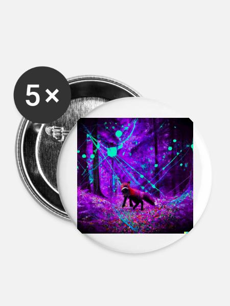 Psy Forest - Buttons groß 56 mm (5er Pack) - Weiß