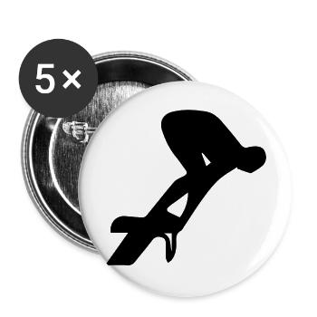 Triathlon Swim Bike Run Marathon - Buttons groß 56 mm (5er Pack) - Weiß - Vorne
