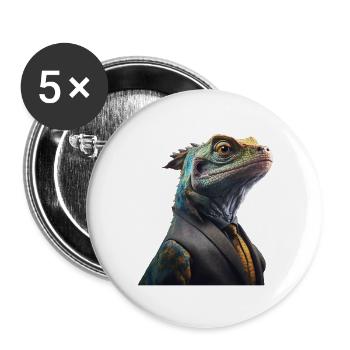 A fine lizard - Buttons large 2.2''/56 mm (5-pack) - white - Front
