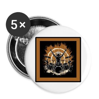 Drummer flash - Buttons groß 56 mm (5er Pack) - Weiß - Vorne