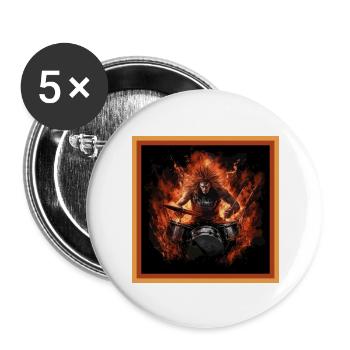 Flams Drummer - Buttons groß 56 mm (5er Pack) - Weiß - Vorne