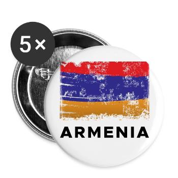 Armenia Flag - Buttons groß 56 mm (5er Pack) - Weiß - Vorne