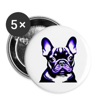 Chien Bouledogue Français Chiens Propriétaire de Chien - Lot de 5 grands badges (56 mm) - blanc - Devant