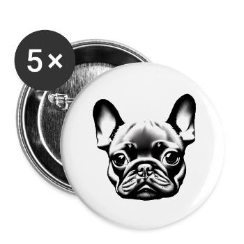 Chien Dog Propriétaire Bouledogue Français Chien - Lot de 5 grands badges (56 mm) - blanc - Devant