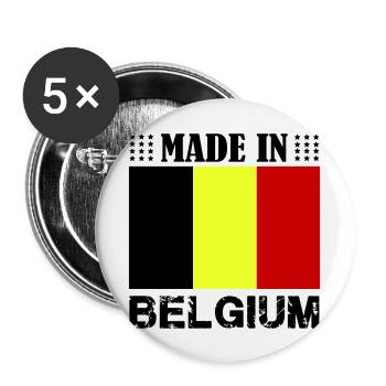 made in belgium - Buttons groß 56 mm (5er Pack) - Weiß - Vorne