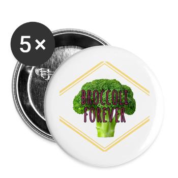 broccoli forever - Buttons groß 56 mm (5er Pack) - Weiß - Vorne