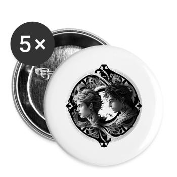 Edelsteine 2 Herren - Buttons groß 56 mm (5er Pack) - Weiß - Vorne