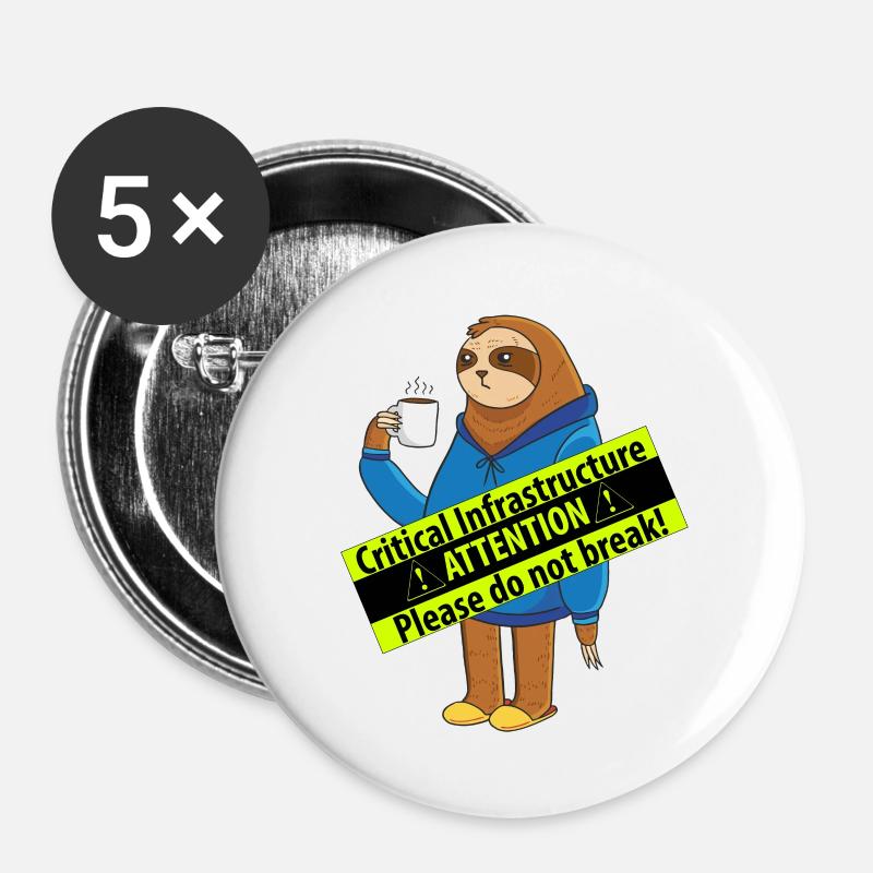 Coffee cups as critical infrastructure - Buttons large 2.2''/56 mm (5-pack) - white