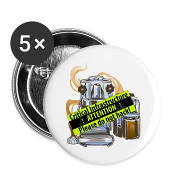 Une machine à café comme infrastructure critique - Lot de 5 grands badges (56 mm) - blanc - Devant