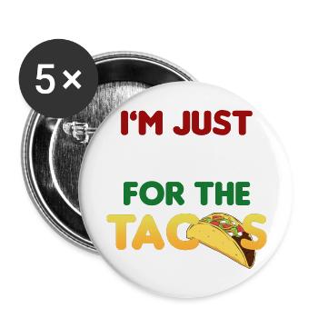 Taco Tortilla Mais Mexiko Essen I Geschenk - Buttons groß 56 mm (5er Pack) - Weiß - Vorne