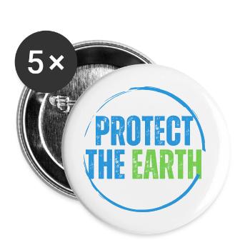 Protéger la planète - Lot de 5 grands badges (56 mm) - blanc - Devant