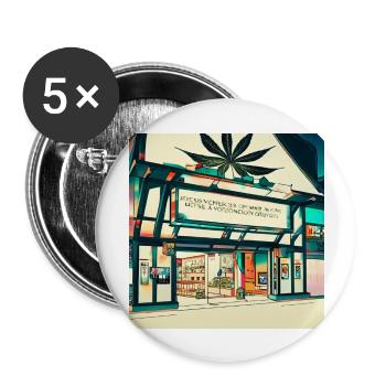Modern Weed Club - Buttons groß 56 mm (5er Pack) - Weiß - Vorne