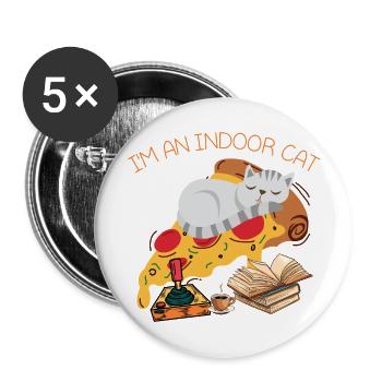 Indoor cat - Buttons large 2.2''/56 mm (5-pack) - white - Front