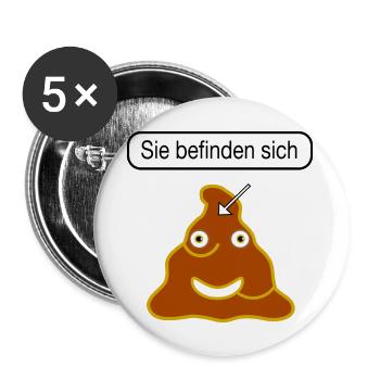 Sie befinden sich - Buttons groß 56 mm (5er Pack) - Weiß - Vorne