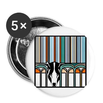 Pop-Art-Bär - Buttons groß 56 mm (5er Pack) - Weiß - Vorne