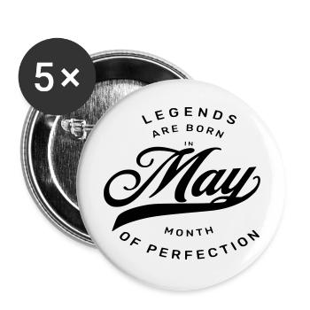 BIRTHDAY MAY - Buttons large 2.2''/56 mm (5-pack) - white - Front