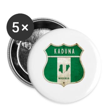 Kaduna Nigeria Wappen Flaggen Design - Buttons groß 56 mm (5er Pack) - Weiß - Vorne