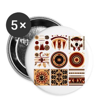 Folklore africain - Lot de 5 grands badges (56 mm) - blanc - Devant
