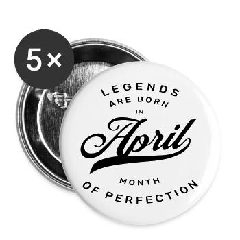 APRIL BIRTHDAY - Buttons large 2.2''/56 mm (5-pack) - white - Front