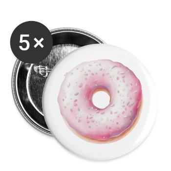 Donut - Buttons groß 56 mm (5er Pack) - Weiß - Vorne