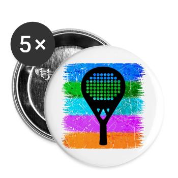Padel Sport Racket Leisure Padel Game Fans - Buttons large 2.2''/56 mm (5-pack) - white - Front