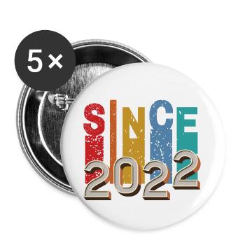 Since 2022 retro - Buttons large 2.2''/56 mm (5-pack) - white - Front