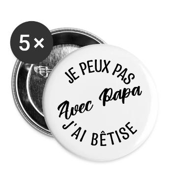 Cadeau papa. cadeau père. cadeau papa de l'année. - Lot de 5 grands badges (56 mm) - blanc - Devant