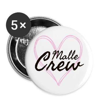 Malle Crew - Buttons groß 56 mm (5er Pack) - Weiß - Vorne