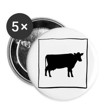 Kuh 1 - Buttons groß 56 mm (5er Pack) - Weiß - Vorne