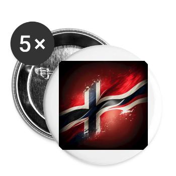 Norwegen Flagge - Buttons groß 56 mm (5er Pack) - Weiß - Vorne