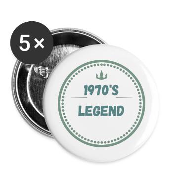 70's Legend - Buttons large 2.2''/56 mm (5-pack) - white - Front