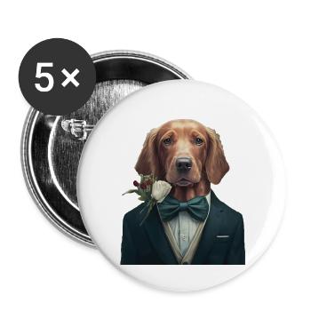 I'm not single, I have a dog - Buttons large 2.2''/56 mm (5-pack) - white - Front