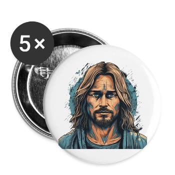 Jésus-Christ #03 - Lot de 5 grands badges (56 mm) - blanc - Devant