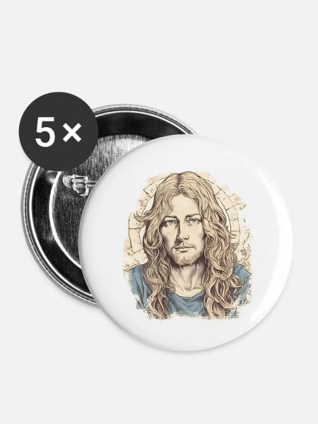 Jesus Christ #05 - Buttons groß 56 mm (5er Pack) - Weiß